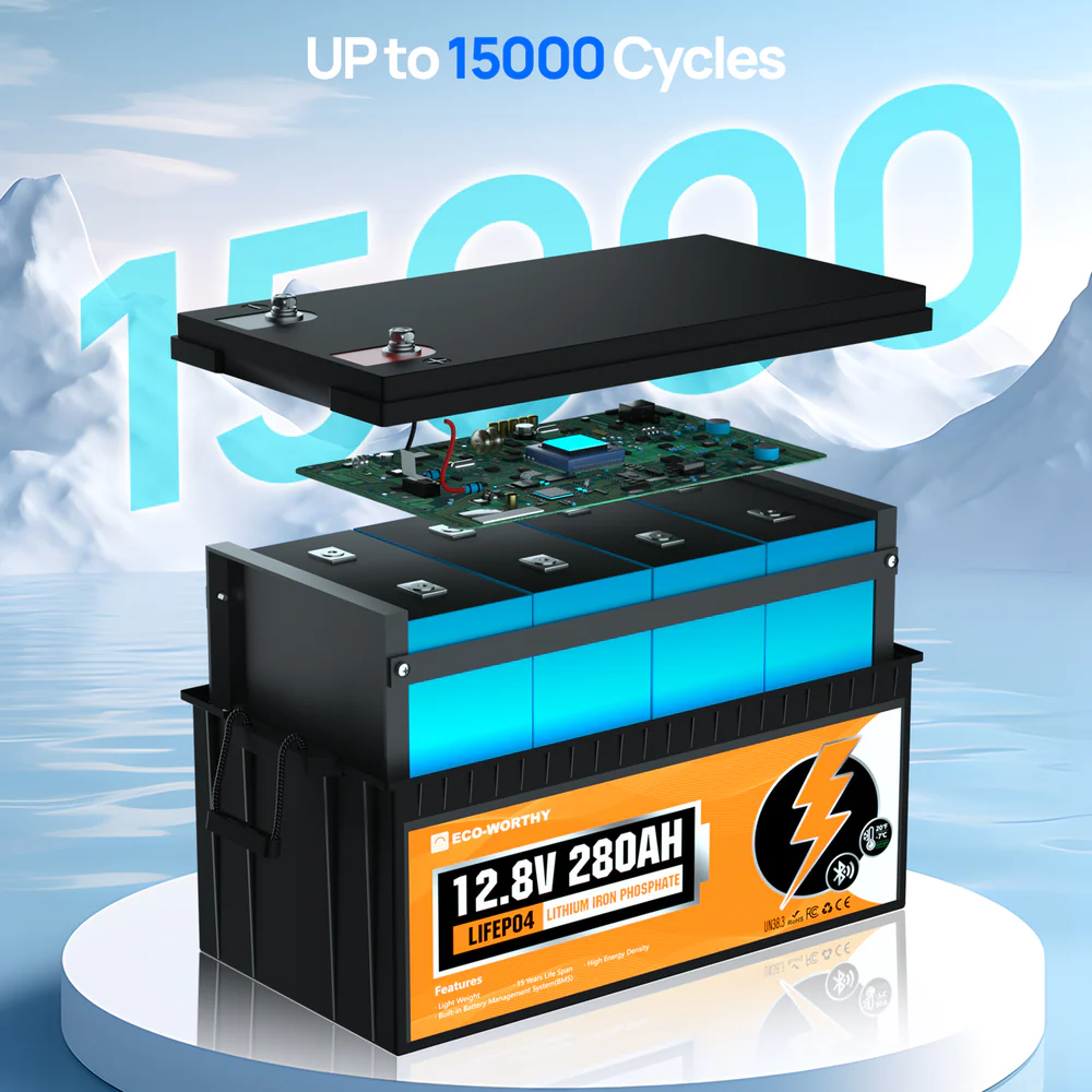12V 280Ah LiFePO4 Lithium Battery with Bluetooth and Low-Temp Protection - Image 5