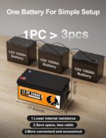 ECO-WORTHY 12V 280Ah 2 Pack LiFePO4 Lithium Battery with Bluetooth, Low Temp Protection, Built-in 200A BMS, 3584Wh Energy. Perfect for Off-Grid, RV, Solar System, Camper, Travel Trailer, Backup System - Image 3