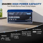 WEIZE 12V 230Ah Bluetooth LiFePO4 Lithium Battery âââ€?200A BMS & Low-Temp Protection, Deep Cycle, Peak 600A, Perfect for RVs, Solar & Off-Grid Adventures - Image 5