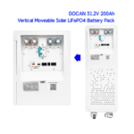 Docan ZZ 11kWh 51.2V 200Ah 230Ah Vertical Moveable LiFePO4 Solar Energy Battery Pack | Plug & Play Assembled - Image 2