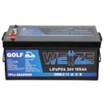 WEIZE 36V 105Ah LiFePO4 Golf Cart Battery: 4032Wh Bluetooth Lithium, 8000+ Cycles, 200A BMS, 10-Year Warranty, Includes Charger - Image 5