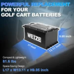 WEIZE 36V(38.4V) 105AH LiFePO4 Golf Cart Battery, 4032Wh Bluetooth Lithium Battery - Complete Kit - Image 4