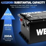 WEIZE 36V(38.4V) 105AH LiFePO4 Golf Cart Battery, 4032Wh Bluetooth Lithium Battery - Complete Kit - Image 5